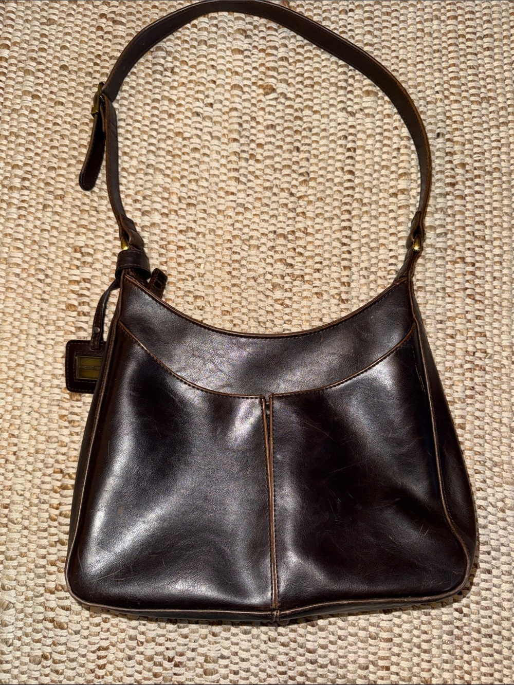 “Rugged look” Classic Dark Brown Shoulder Bag